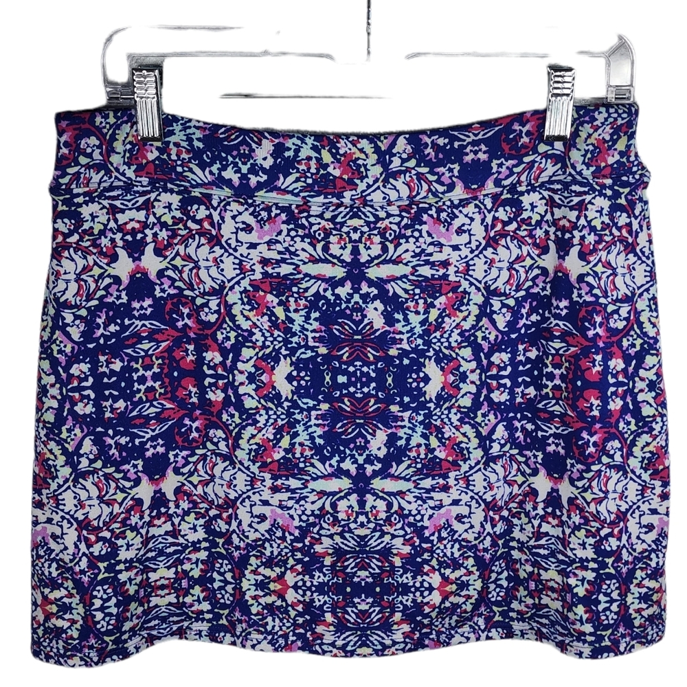 Tranquility by Colorado Clothing Blue and Pink Patterned Skirt